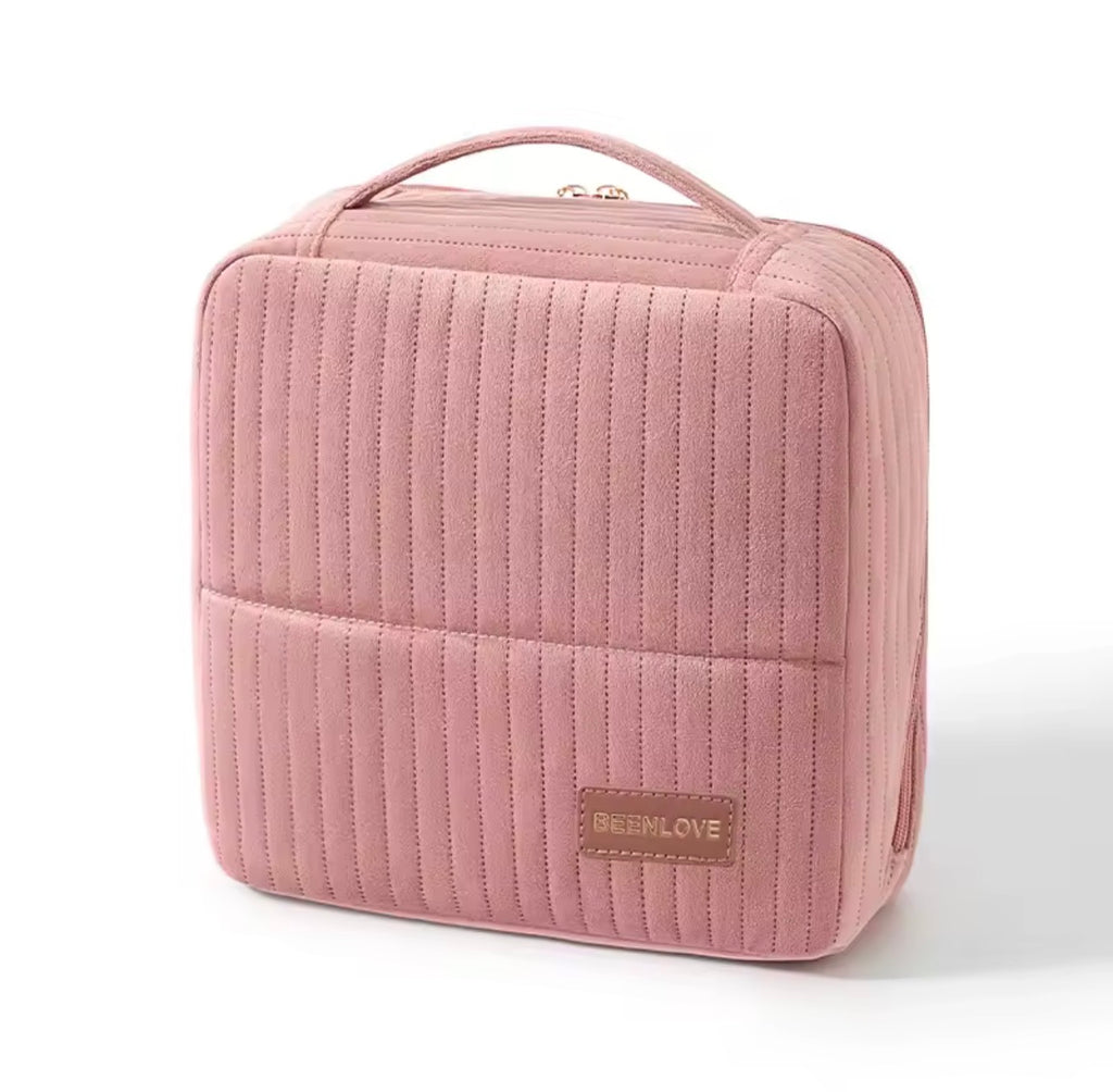 EasyGo Premium Velvet Makeup Bag - Large Capacity Travel Organizer